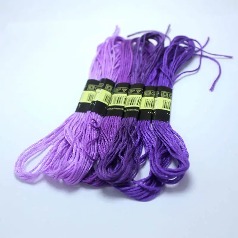 14 colors 4 meters Gradient color Cross Stitch threads DIY braided wire Floss Skein Embroidery thread Weave bracelets thread embroidery thread