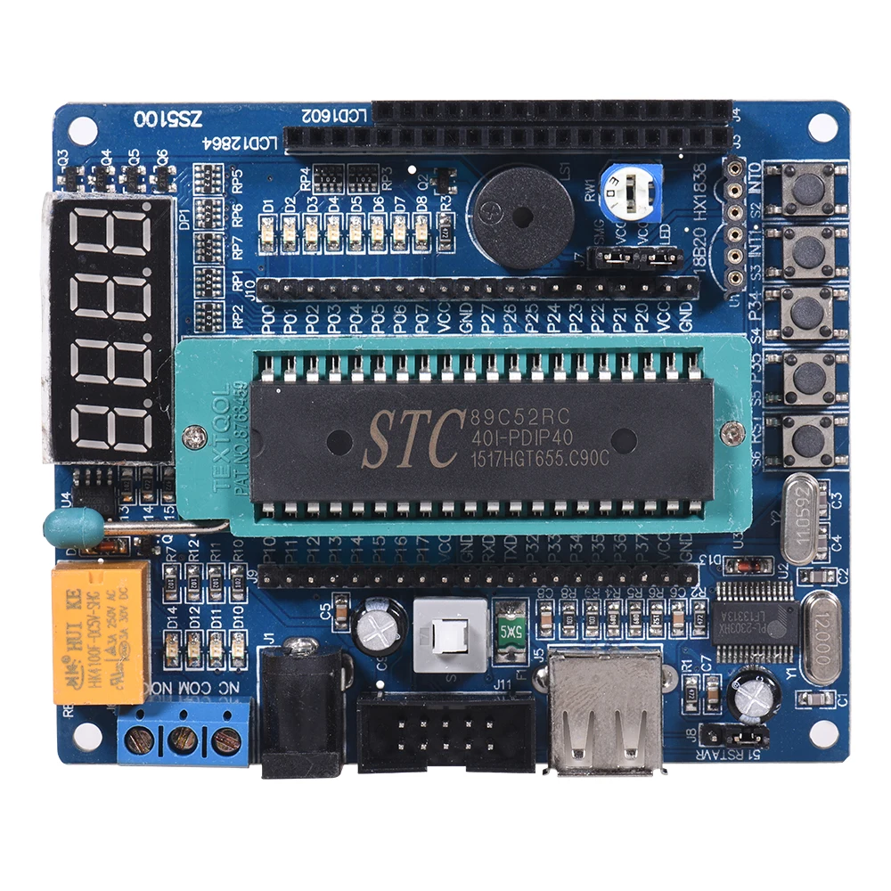 ZS5100 макетная плата STC89C52 Управление чип-диод 5V Выход с USB кабелем