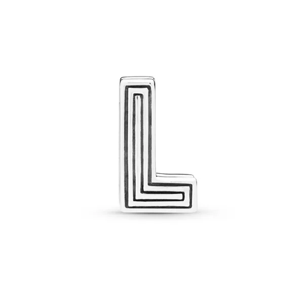 L Новинка, 925 пробы, серебряные, с отражениями алфавита, клипса, подвески, бусины, подходят для браслета Пандора, сделай сам, Женские Ювелирные изделия - Цвет: L