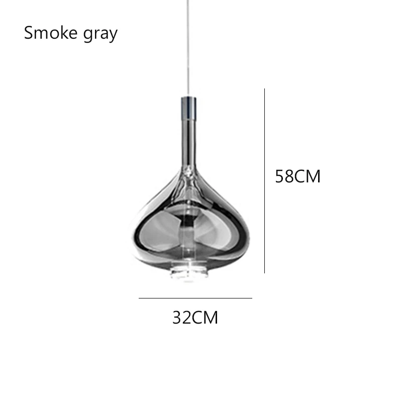 Smoke gray Современный дизайнерский художественный красочный светодиодный подвесной светильник, скандинавский винтажный домашний декор, кухонная Подвесная лампа для гостиной, Подвесная лампа - Цвет корпуса: Smoke gray