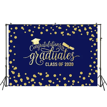 

Class of 2020 Congratulation graduates Photography Backdrop Gold Dots Background Congrats Grad Party Photo Booth Banner Props