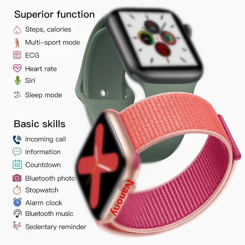 Smart Uhr IWO 12 Smartwatch Serie 5 IWO12 1:1 EKG Herz Rate Wireless Charging für Iphone Android VS IWO 11 IWO 9 IWO 8 IWO10