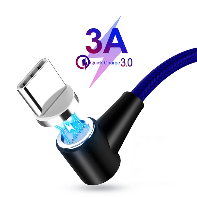 Магнитный usb type-C кабель для samsung S10 S9 Quick Charge 3,0 кабель USB C Быстрая зарядка для huawei P30 Xiaomi USBC провод зарядного устройства