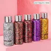Cosmetic Chunky Body Glitter Primer Gel Glitter Face Body Gel Sequins Glow Powder Liquid Eye Shadow Lips Nails Hairs Makeup 2