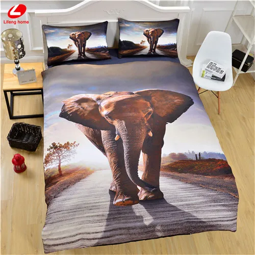 elephant Нам Размеры 3D Цвет покрывало Постельное белье 173*218 см пододеяльник+ pillocase 51*66 см 3D животных Постельное белье слон 3 шт./компл. Комплект постельного белья - Цвет: elephant