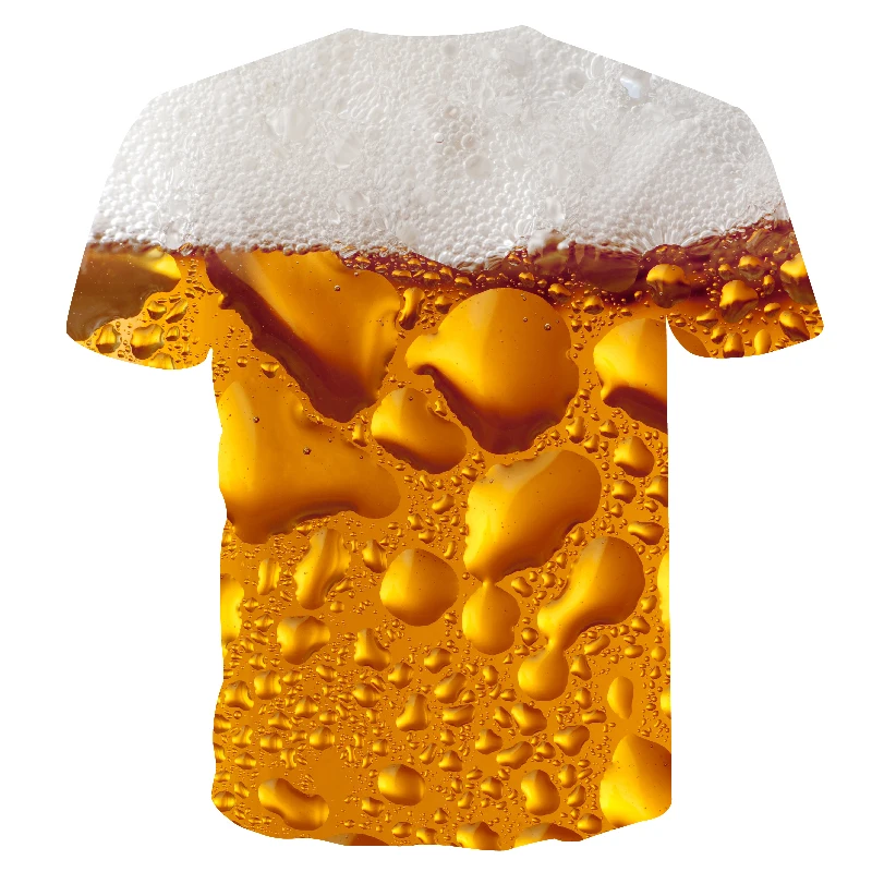 Новинка футболка мужская 3D Футболка с принтом пива хип хоп Crewneck короткий рукав Мужская/Женская футболка футболки забавные мужские футболки