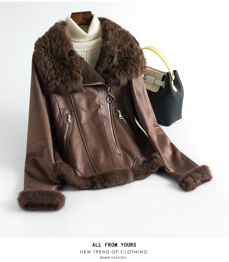 Natural Fur Coat Female Winter Real Rabbit Fur Liner Jacket Women Vintage Double Faced Coats Korean Fur TopS Hiver 981129