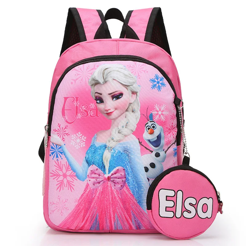 2 шт., школьная сумка Принцессы Диснея для детей от 3 до 6 лет+ кошелек для монет, сумка для девочек и мальчиков с изображением Эльзы, детский рюкзак в детский сад, рюкзак