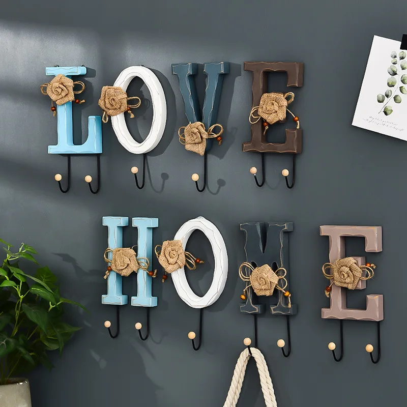 HOME Love character Clothing Display Racks Hook Coat girls room decor Wall Bag Keys Sticky Holder decoracion habitacion | Дом и сад