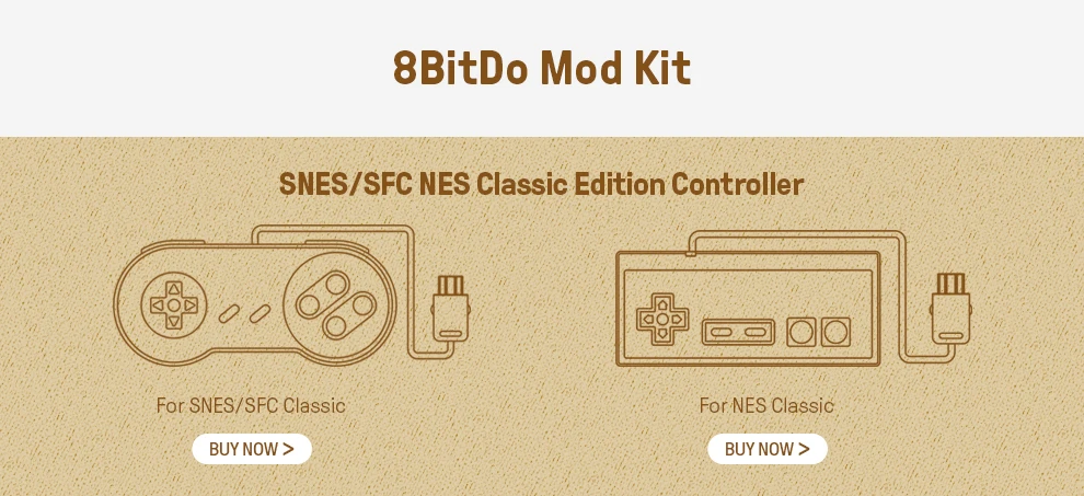 8BitDo Mod Kit for NES Classic Edition Bluetooth Gamepad for SNES/SFC Controller for Windows Android macOS Switch