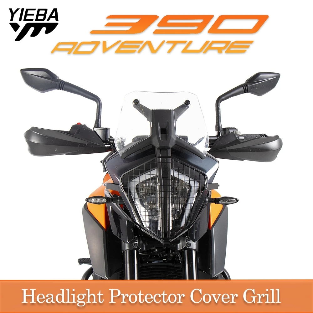 Motorcycle Headlight Grille Protector Cover Fit For 390 Adventure 2019 2020 2021 Head light Guard Front lamp Grill Protection | Автомобили