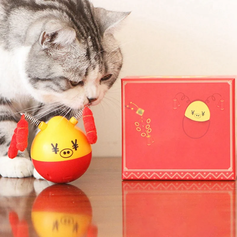 

Cats Toy Automatic Tumbler Cartoon Ball Electric Toy Cat Teaser Toy Kitten Interactive Toy Scratch Resistant