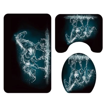 

Crystal Horse Printed Toilet Floor Mat 4-Piece Bathroom Non-Slip Carpet Set