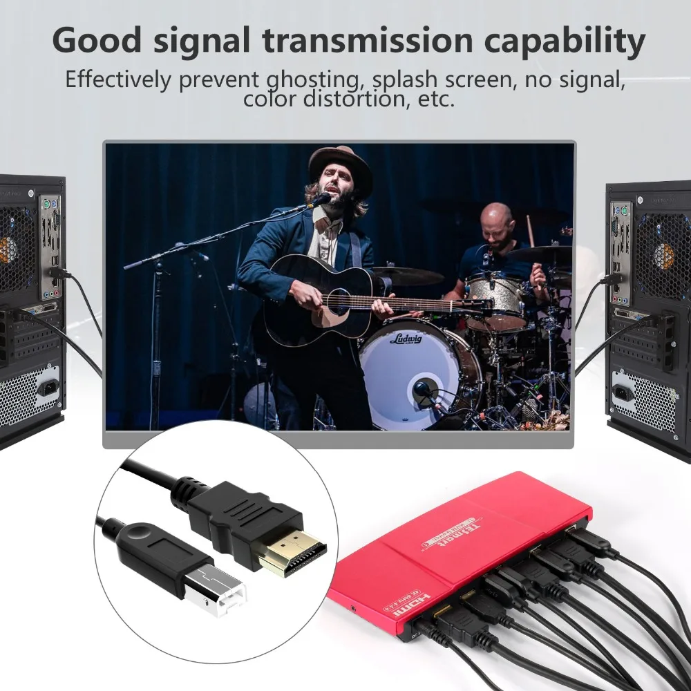 Тесла новые интеллектуальные высокое качество 1.5 м HDMI USB KVM специальный кабель