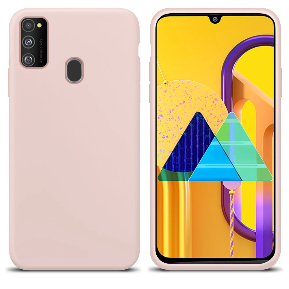 GKK, жидкий силиконовый чехол для samsung M30s, чехол, противоударный, для детской кожи, с логотипом, чехол для samsung M30s, чехол - Цвет: Youth pink