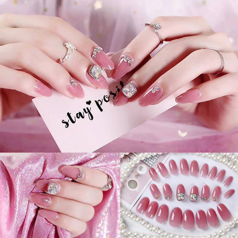 Бесплатная доставка 24 шт./компл. Nail Art патч поддельные ногтей чехол оболочка