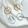 HUANZHI 2022 New Design Trend Simple Geometric Distortion Irregular Curve Clip Earrings for Women Girl No Pierced Earrings ► Photo 2/6