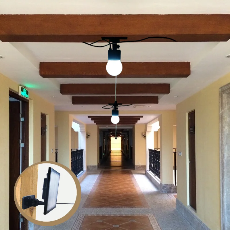 Conduziu a Lâmpada com Estenda a Tração do Cabo na Luz Impermeável para a Iluminação a Luz Solar do Jardim Solar Interna Exterior 4 lâmpada com estenda a tração do cabo