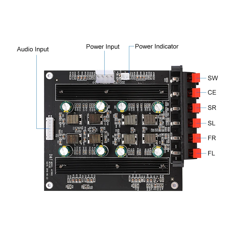 AIYIMA 5,1 цифровой усилитель аудио Плата 50Wx4 100Wx2 TPA3116 мощность Hifi стерео звук динамик усилитель DIY домашний кинотеатр 5,1