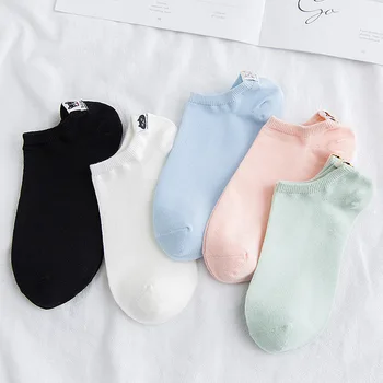 

2020 Simple Cartoon cat Short Sock Shallow Mouth Breathable Comfortable Sweat Women Cotton Short Sock Hosiery