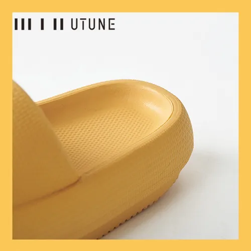 UTUNE 4.5CM 샌들 슬라이드 여성 남성 커플 두꺼운 단독 부드러운 실내 플랫폼 하우스 신발 남성 욕실 홈 여름 EVA 미끄럼 방지 샌들 3