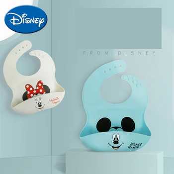 

Disney Baby Bibs Silicone Baby Dining Bib Cartoon Waterproof Super Soft Dining Bib Children's Waterproof Pocket Wash-free
