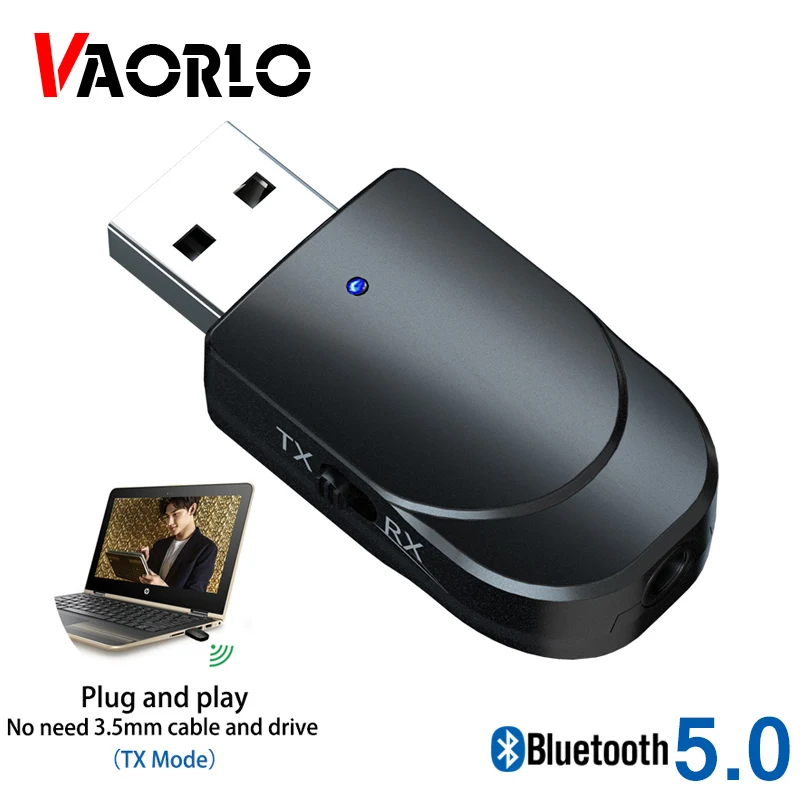 KN330 USB Bluetooth 5,0 передатчик приемник BT 3,5 мм AUX Jack 3 в 1 стерео аудио беспроводной мини Bluetooth адаптер для ТВ ПК автомобиля
