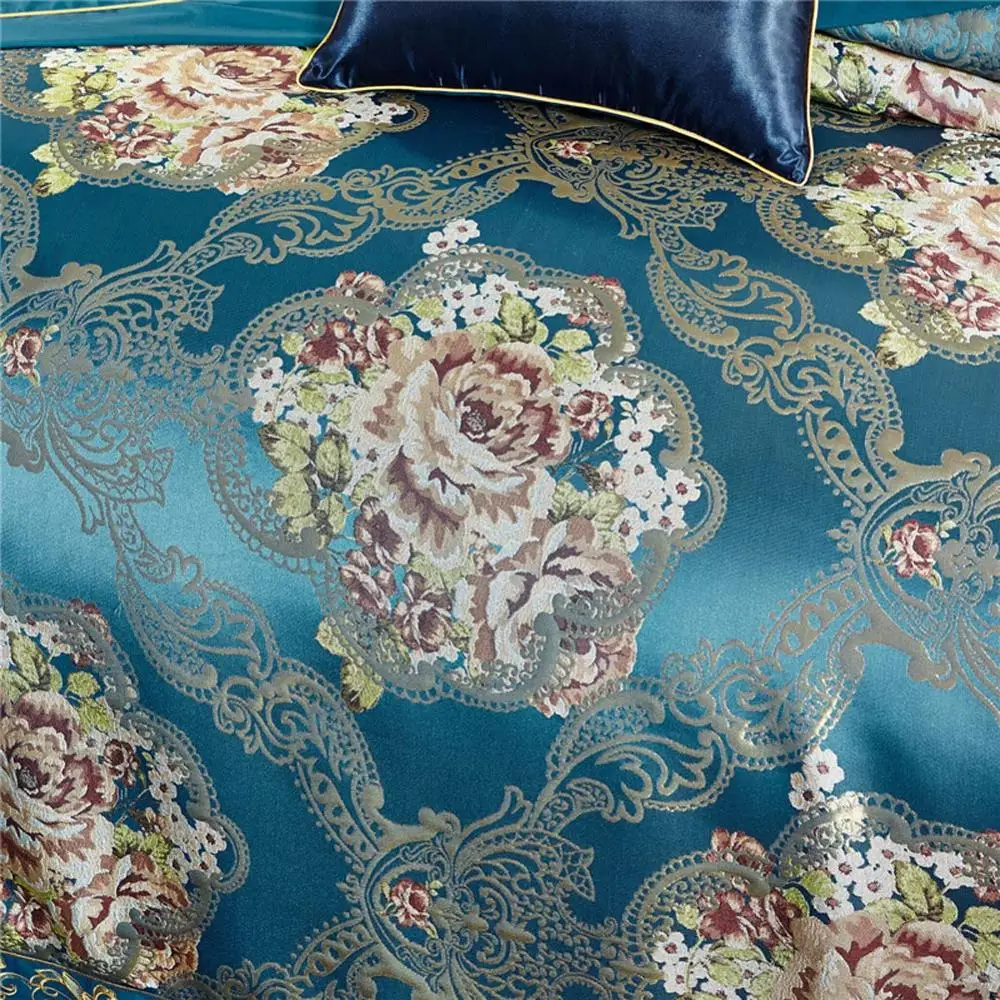 Роскошный Египетский хлопок цветочный Комплект постельного белья 4 шт. вышитый