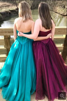 

2019 new arrival burgundy tulle a line formal prom dresses simple strapless with sweetheart neck cheap prom gowns hot sale