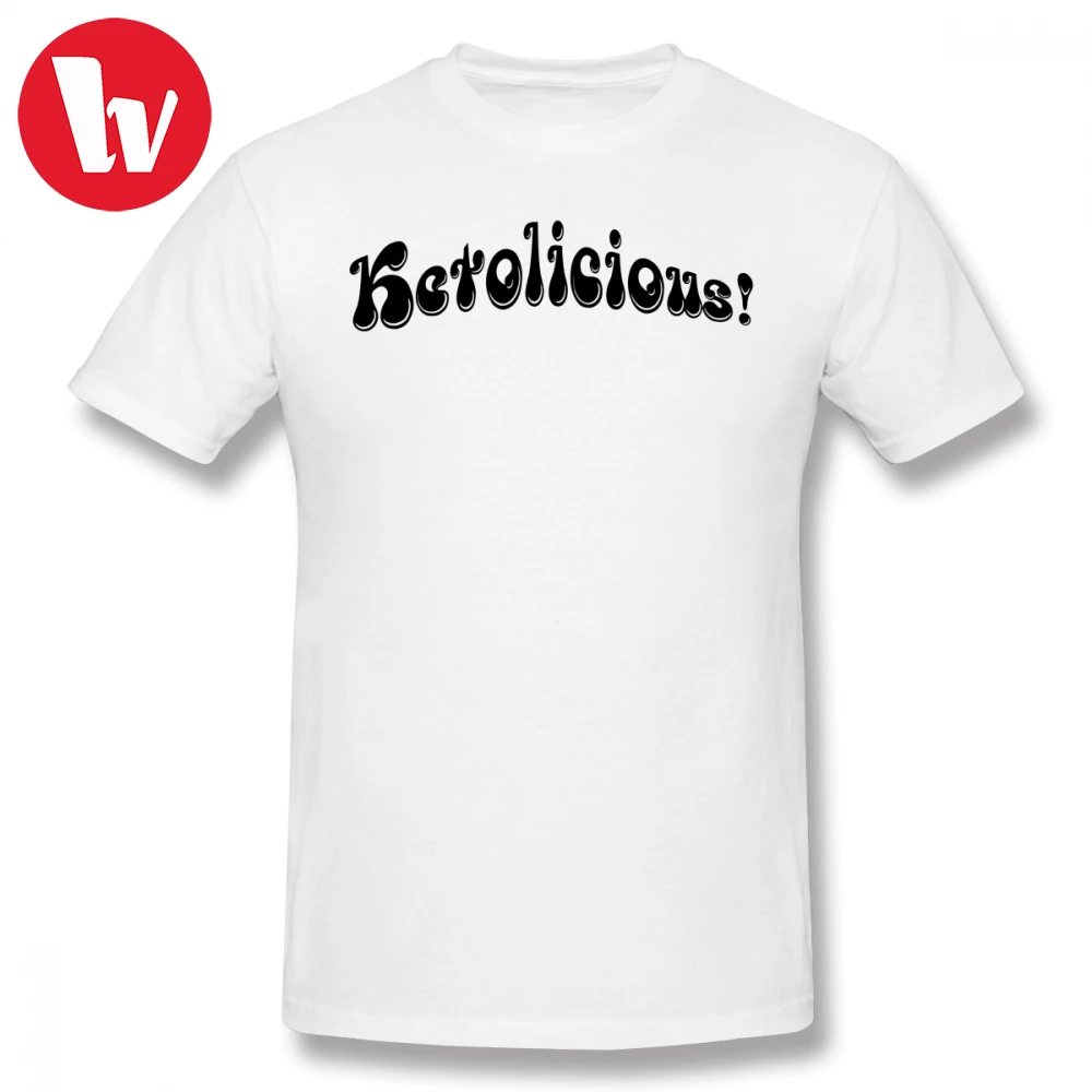 Ketone Tee Shirt Ketolicious T-Shirt Men Letter Print Funny Cotton T Summer Mens Short Sleeve Plus Size Casual Shirts |