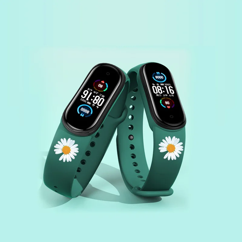 Silicone Bracelet Wrist-Band Print Xiaomi 3-Strap for 4