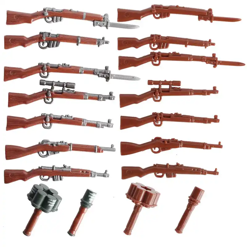 Ww2 軍用武器木目銃ビルディングブロックライフル手榴弾ドイツソビエト英国兵士軍アクセサリーレンガおもちゃ D164 ブロック Aliexpress