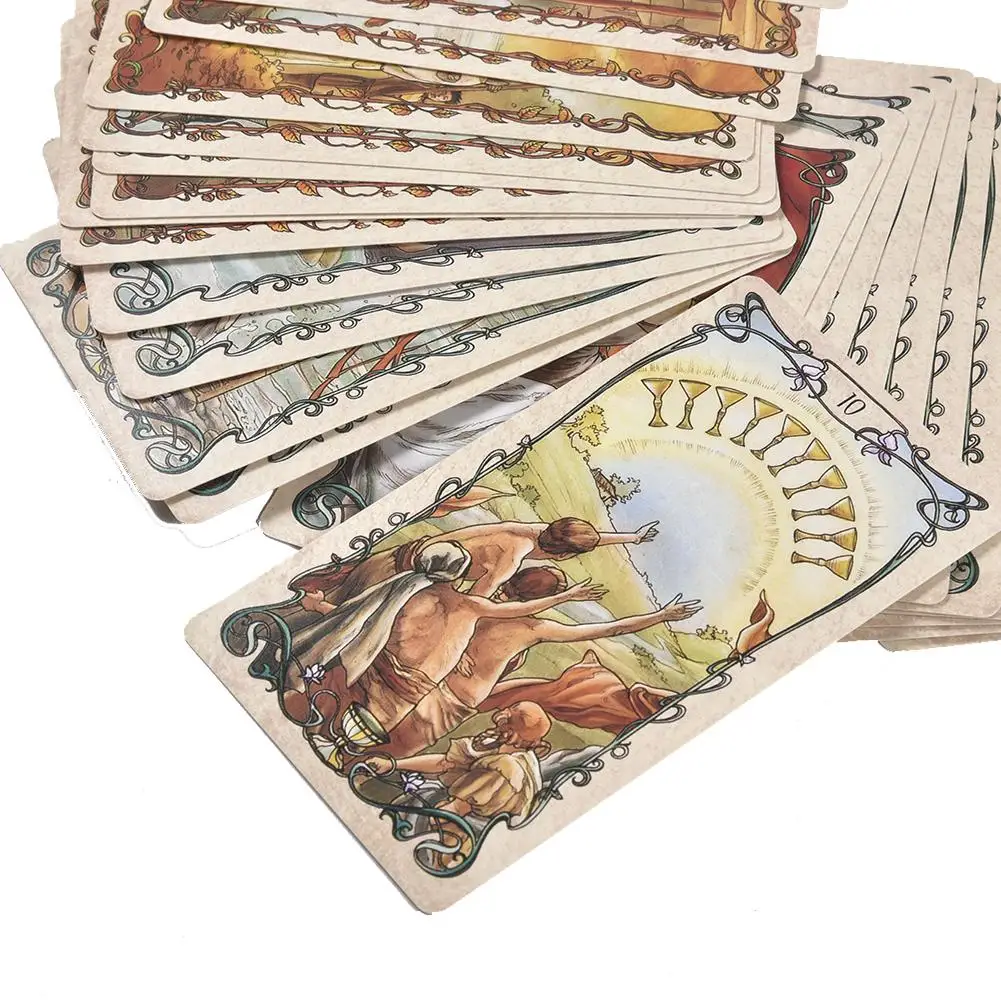 78 Tarot Mucha Board Games Cards Deck Board Game Card Box Party Table Games Playing Cards Family Entertainment