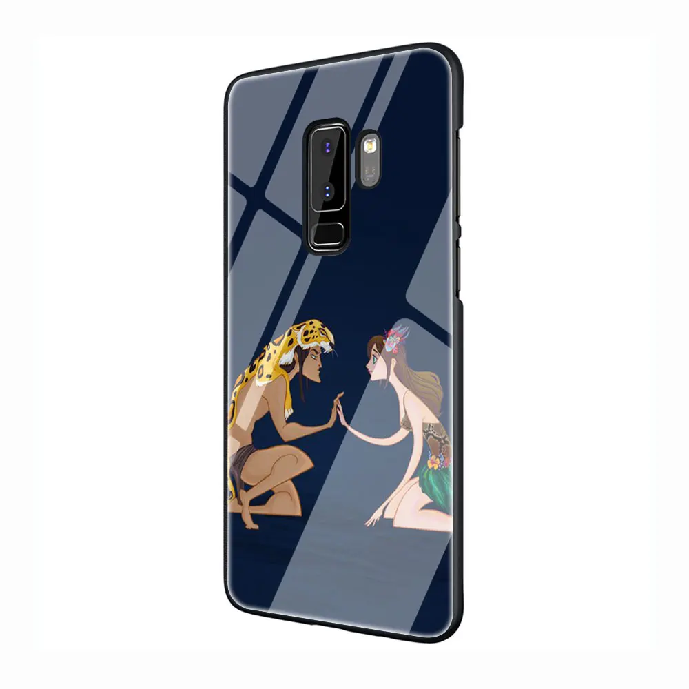 EWAU Тарзан и Джейн закаленное Стекло Телефон чехол для Galaxy S7 edge S8 9 10 Plus, Note 8, 9, 10, A10 20 30 40 50 60 70 - Цвет: G9