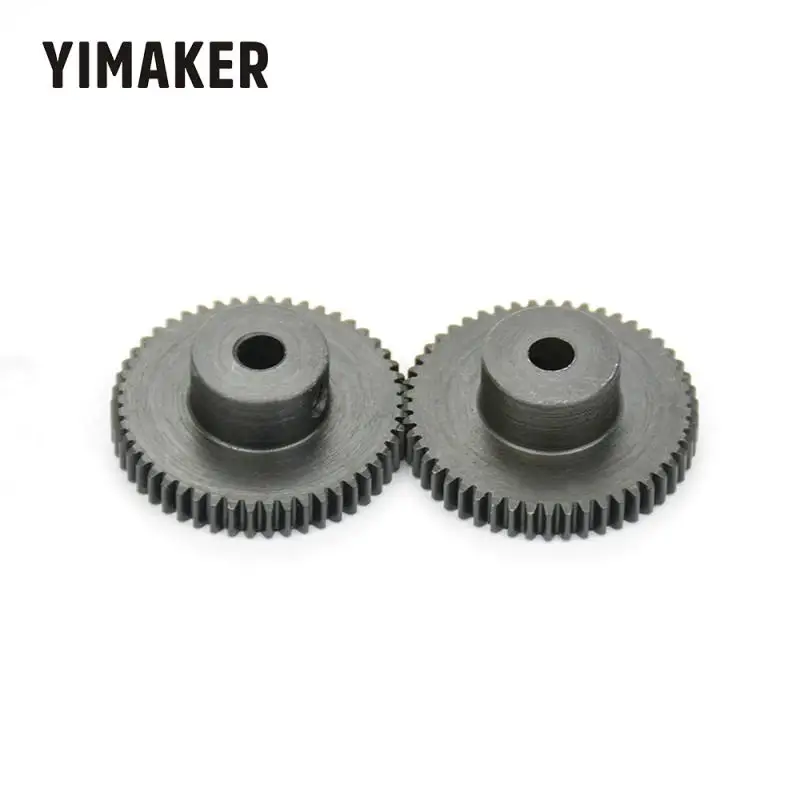 YIMAKER, 2 шт., 50 зубьев, 5 мм, 0,5, модуль Spur gear, s-образная проволока, отверстие M3, внутреннее отверстие, 5 мм, 45 стальная металлическая шестерня