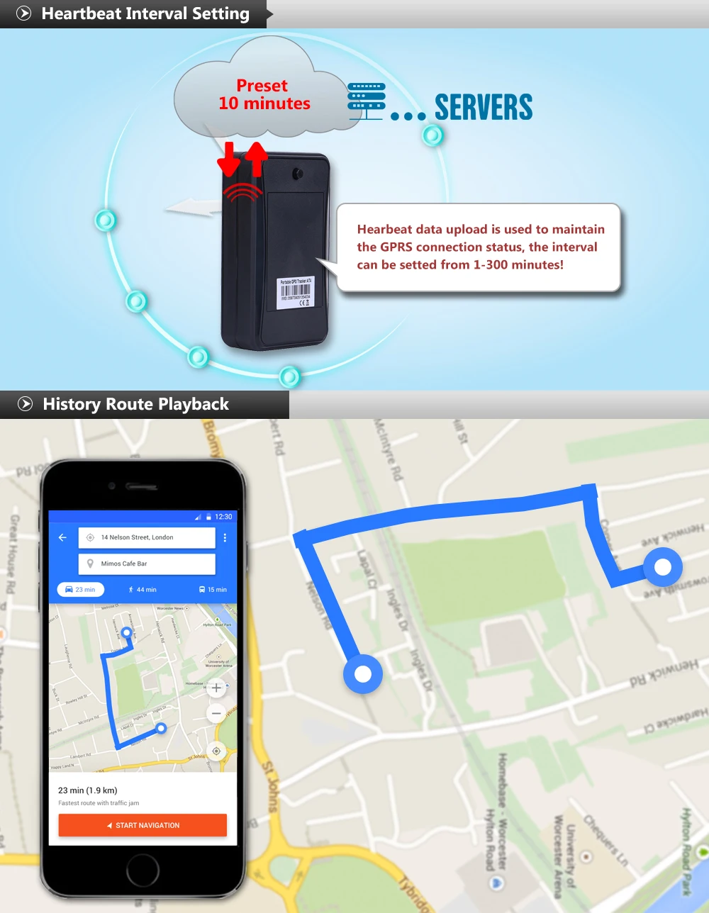 Сильный магнитный 2G GPS трекер Автомобильный трек Concox AT4 водонепроницаемый
