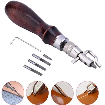 

5in1 DIY Adjustable Leather Edge Stitching Groover Leathercraft Creaser Beveller Leather Tool DIY Handmade Practical