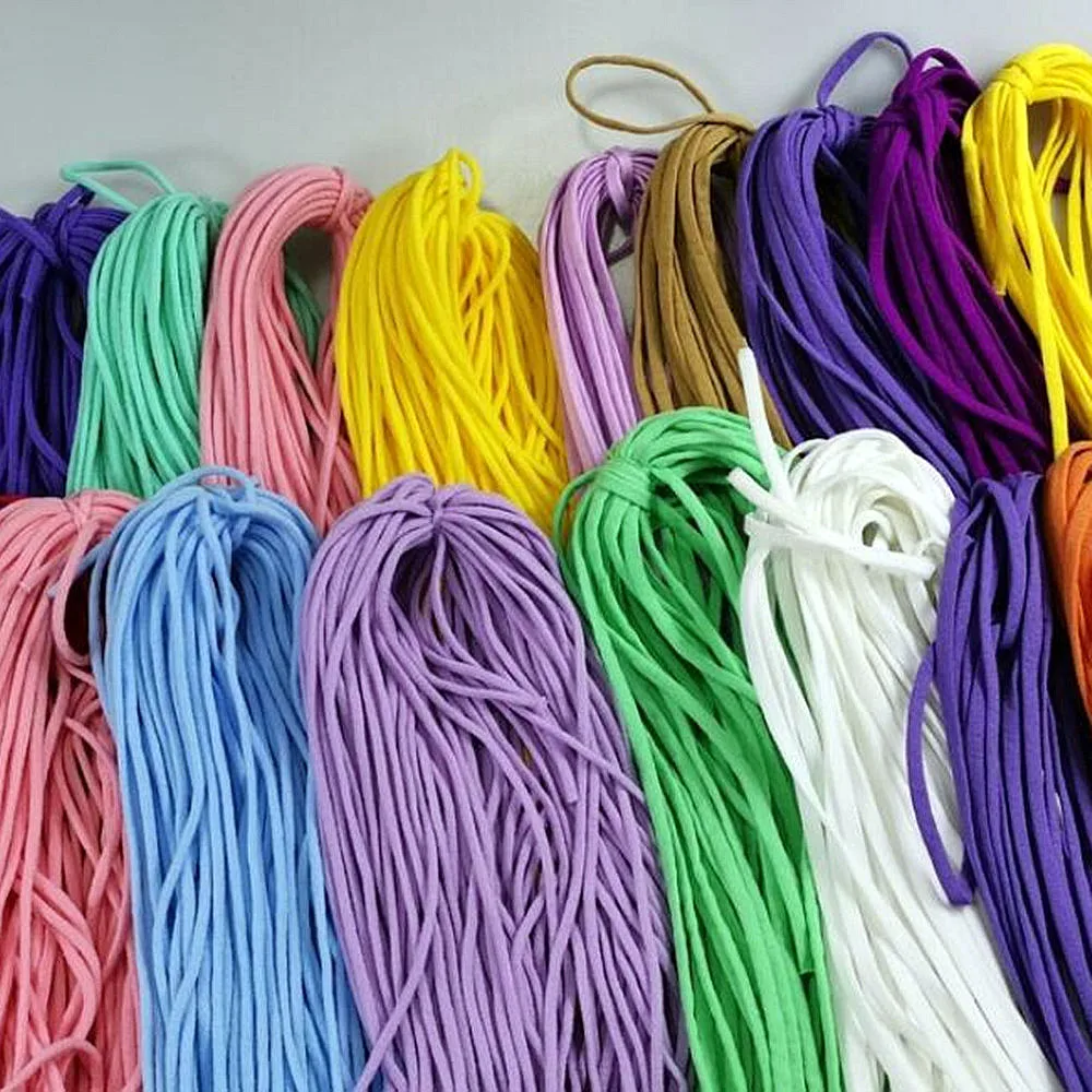 10Yards 3/4MM DIY Mask Elastic Rope Rubber Band Mask Oil Cord Mask Ear Hanging Rope Belt For DIY Protective Clothing Accessories