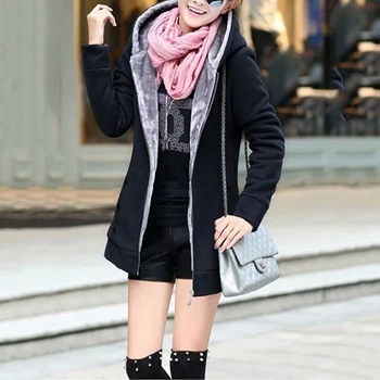 

2019 Hot New Hooded Sweater Women Europe America Plus Large Size Jacket Coat Winter Womens Clothing