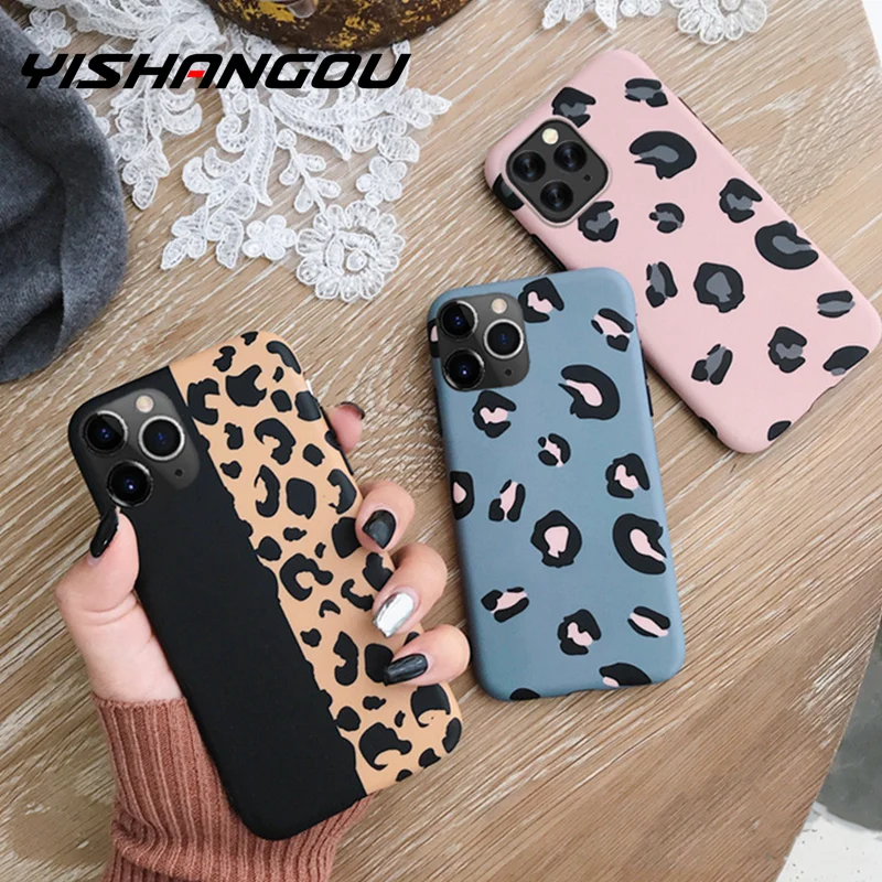 

YISHANGOU Leopard Print Phone Case Cover For iPhone 11 XS Max XR X 8 7 6 Plus Luxury Soft Back Cases Colorful Fashion Capa Shell