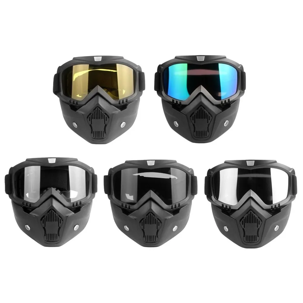 Защитные очки, маска для лица, ветрозащитная, Пылезащитная, УФ-защита, очки, маска, съемные, мотоциклетные, тактические очки, маски