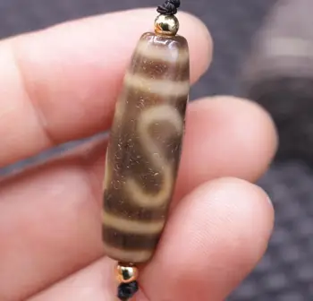 

Treasure Magic LKbrother Energy Tibetan Old Agate Ivory Color S Money Hook dZi Bead Amulet G Bracelet $$$