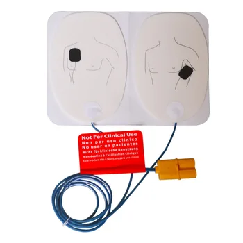 AED 훈련 ECG 제세동 전극 패치, 테일 라인 포함, 응급 기술 훈련용 AED 트레이너 사용, 1 쌍