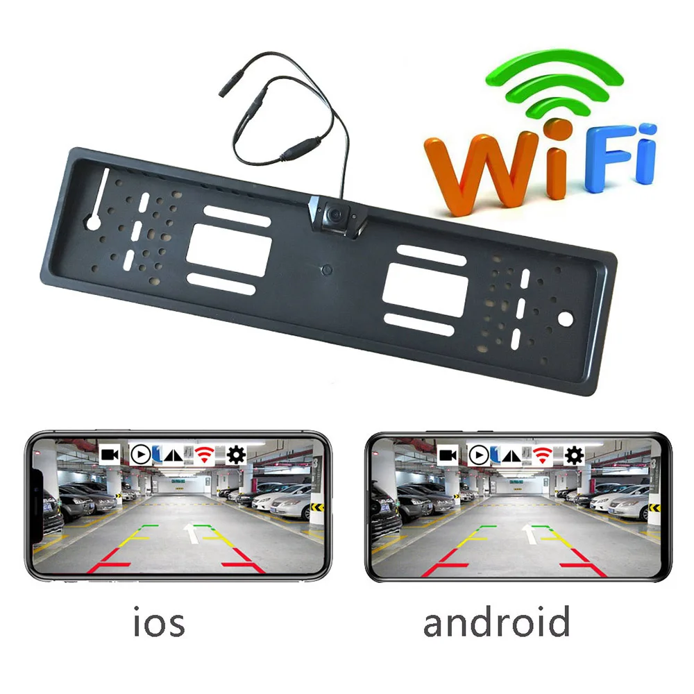 

European license plate frame + wireless wifi reversing camera car rear view camera and license plate frame for European models