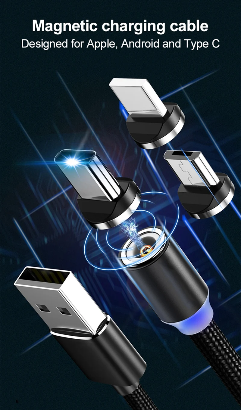 Магнитный кабель Олаф для быстрой зарядки, кабель Micro usb type C, магнитное зарядное устройство для Iphone 7 11 samsung S10 Xiaomi USB-C светодиодный шнур для телефона