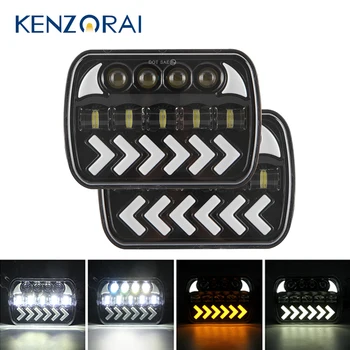 

7/5 inch 4x6 5x7 6x7 Led Headlight For Jeep Wrangler YJ Cherokee XJ Comanche MJ GMC Ford DRL Hi/Low Turn signal Car Headlights