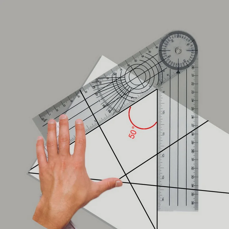 Multi-length Goniometer Angle Book Ruler Professional 360 Degree Measurement Tool Ruler Protractor Fast Shipping afbeelding