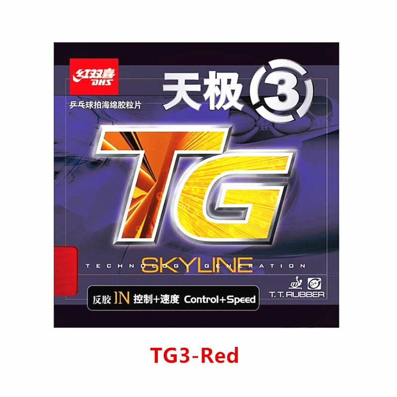 DHS резиновый Настольный теннис Skyline 3 TG 3 Контроль+ Петля прыщи с губкой pips-in пинг-понг tenis de mesa - Цвет: Red