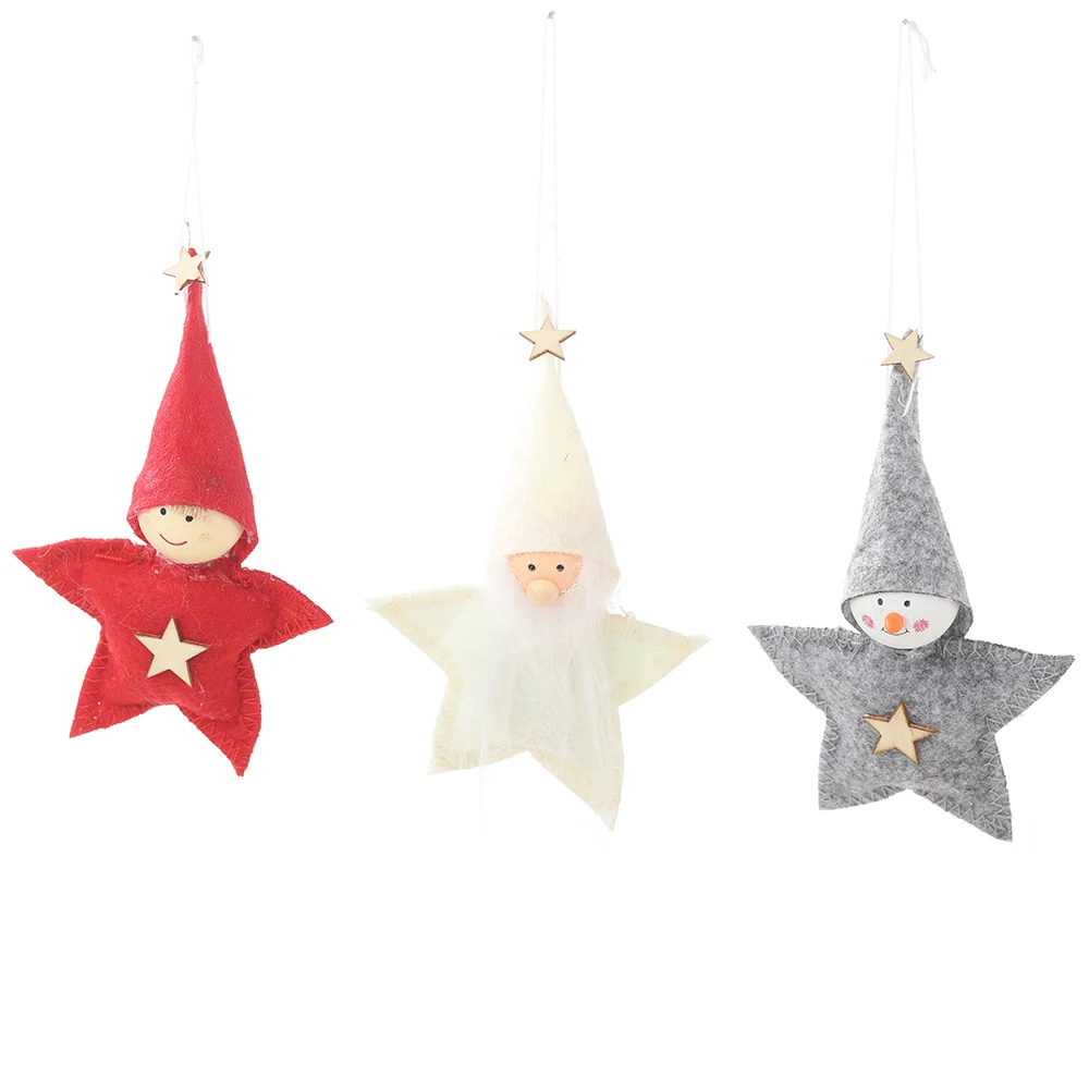 

New Christmas Cloth Doll Pendant Mini Wooden Christmas Tree Cute Doll Ornament Christmas Ornament Wooden Christmas Home Decor