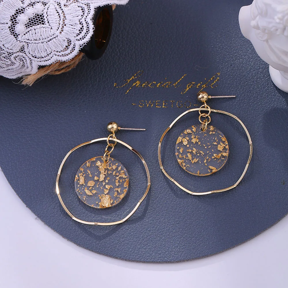 Retro Temperament Metal Hollow Geometric Wave Round Earrings Female Simple Jewelry | Украшения и аксессуары